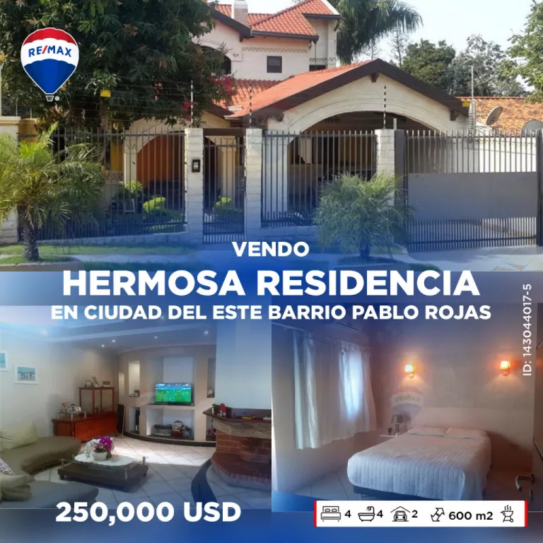 HERMOSA RESIDENCIA EN VENTA-En Barrio Pablo Rojas-Ciudad del Este — foto 2