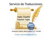 TRADUCTOR INGLES-ESPAÑOL / ESPAÑOL-INGLES MATRICULA C.S.J.