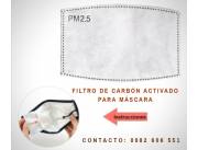 Filtro de carbón activado para tapabocas