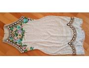 Vestido de seda forrado c lentejuelas