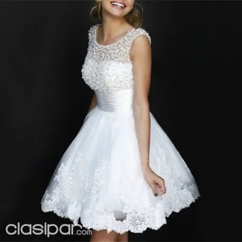 Vestido blanco corto de quinceañera, debut o colación | Clasipar.com Paraguay