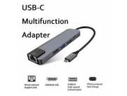 CONVERSOR USB TIPO C A HDMI 4K | LAN 10/100/1000 | TIPO C | USB 3.0 *2