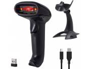 LECTOR DE CODIGOS DE BARRAS USB + BLUETOOTH / 1D / CON BASE
