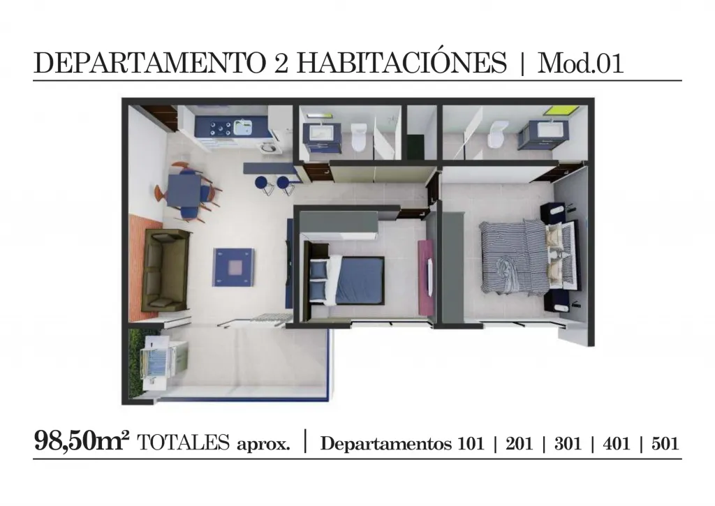 VENDO DEPARTAMENTO DE DOS DORMITORIOS EN CONSTRUCCION — foto 2