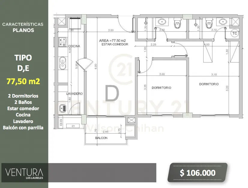 Hermoso depto. en VENTURA Los Laureles. Barrio residencial. — foto 3