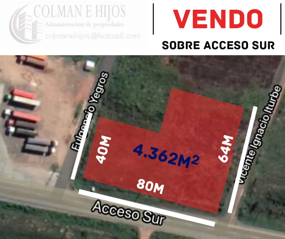 vendo 8 terrenos juntos sobre acceso sur — foto 2