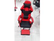 SILLA GAMER CON POSA PIE ROJO 120 k(BFAJ)