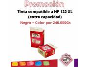 Tintas compatibles a HP 122 XL negro y color (combo)