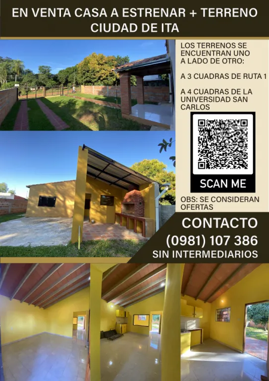 VENDO CASA A ESTRENAR + TERRENO — foto 2