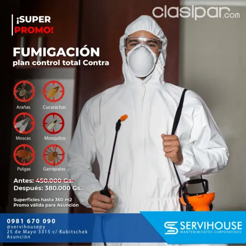 SERVICIO DE FUMIGACION - FUMIGACIONES - FUMIGACIÓN - CONTROL DE #25175 | Clasipar.com en Paraguay