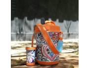 Termo forrado - LUK TERMOLAR ESTAMPADO FLORAL NARANJA