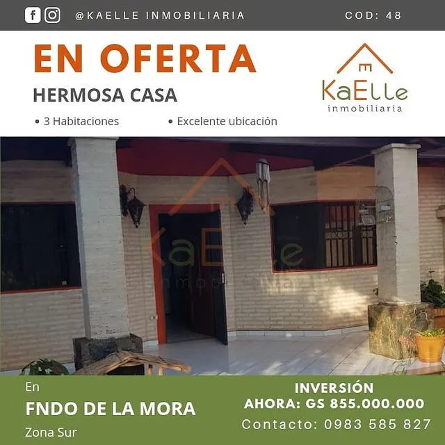 ¡EN OFERTA! HERMOSA CASA!! EN FNDO DE LA MORA ZONA SUR — foto 2
