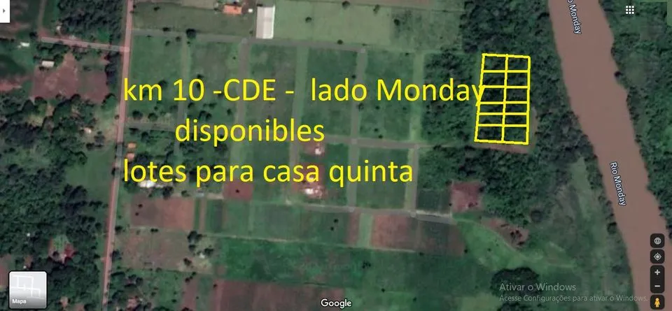 vendo terreno cde km 10 lado monday fondo con el rio monday — foto 2