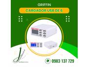 Cargador USB de 6 puertos con Pantalla Digital