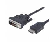 MANH CABLE HDMI-DVI 372503 1.8 MTS NEGRO BOLSA