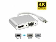 CONVERSOR - ADAPTADOR USB-C A HDMI + VGA