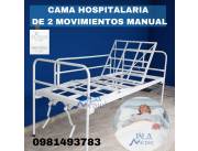 CAMA HOSPITALARIA DE 2 MOVIMIENTOS MANUAL AL MEJOR PRECIO