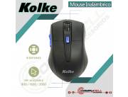 Mouse Kolke KEM-247 - Wireless 2,4GHz - 1600DPI - Negro y Azul