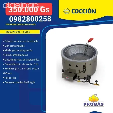 FREIDORA A GAS PROGAS PR-310G  NGO SAECA - Electrodomésticos Paraguay -  NGO SAECA