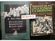 Vendo libros diccionario biográfico de Buenos Aires y tratado de política económica arg