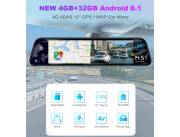 Espejo retrovisor ANDROID, Pantalla táctil Cámara HD 4G + 32G WiFi GPS