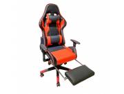 SILLA GAMER CON POSA PIE ROJO 120 K (2709)