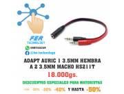 ADAPT AURIC 1 3.5MM HEMBRA A 2 3.5MM MACHO HS211T