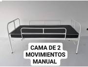 CAMA HOSPITALARIA ARTICULABLE DE DOS MOVIMIENTOS MANUAL