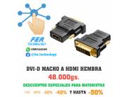 ADAPTADOR DVI-D MACHO A HDMI HEMBRA