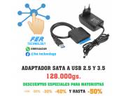 ADAPTADOR DE DISCO DURO SATA A USB 2.5 y 3.5