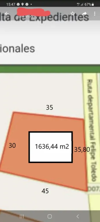 Vendo terreno de 1636 m2 en Capiatá sobre avenida asfaltada Felipe Toledo entre ruta 1 y 2 — foto 2