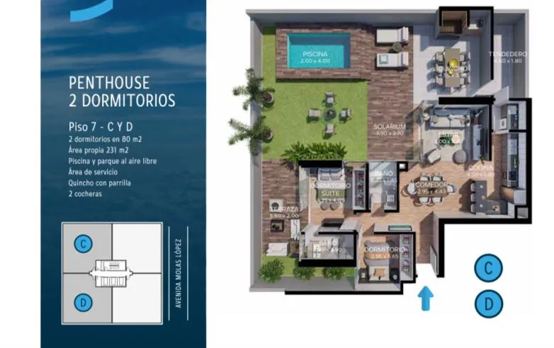 En venta departamentos de 2 dormitorios en pozo zona Las Lomas — foto 2