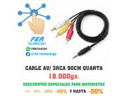 AV CABLE/3RCA 90CM QUANTA QTCAV1