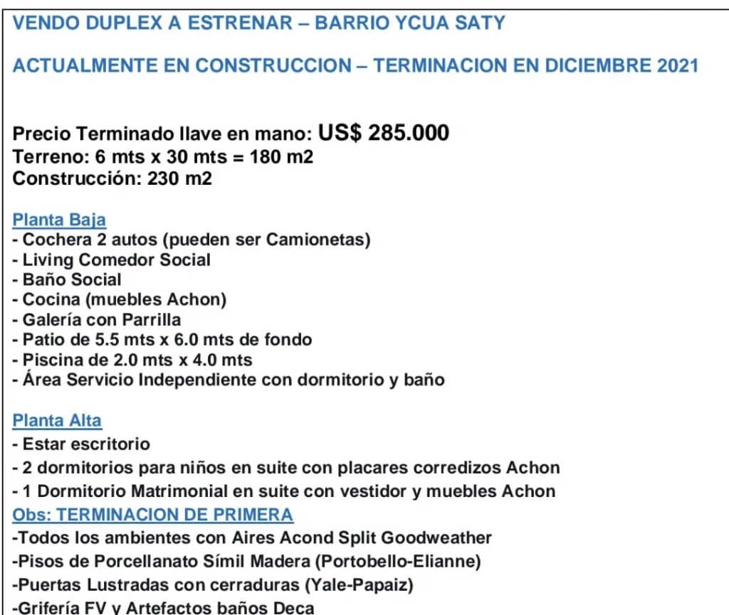 VENDO DUPLEX EN POZO (DIC-21) EN YCUA SATI. — foto 3
