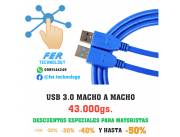 CABLE USB 3.0 MACHO A MACHO