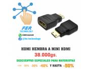 ADAPTADOR MINI HDMI A HDMI HEMBRA