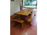JUEGO COMEDOR QUINCHO RUSTICO C/ BANCO 2,5 MF