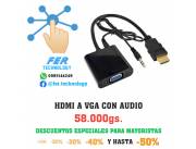 CONVERSOR HDMI A VGA CON AUDIO