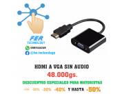 CONVERSOR HDMI A VGA SIN AUDIO