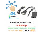 CONVERSOR VGA A HDMI CON AUDIO