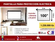 PANTALLA PARA USAR CON PROYECTOR ELECTRICA CON CONTROL REMOTO