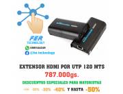 EXTENSOR HDMI POR RJ45 HASTA 120M.