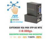 EXTENSOR VGA POR RJ45 HASTA 60M.