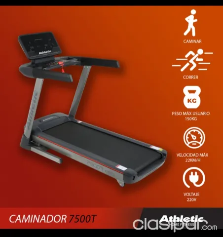 porter.com.py - Cinta Caminadora Athletic 7500T Pro 150kg 22km/h 