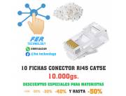 10 FICHAS CONECTOR RJ45 CAT5E