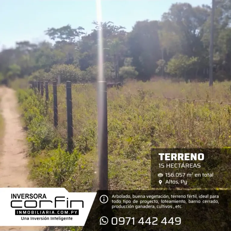 Terreno de 15 Has.,6000 m2. Altos — foto 2