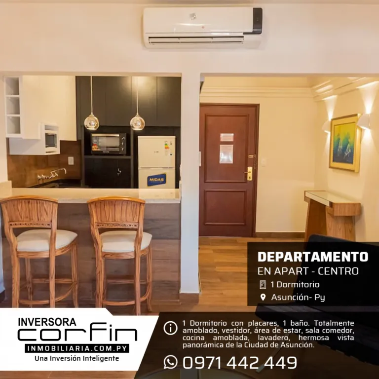 Dpto. de 1 Dmt. en Apart-Centro ¡Totalmente amoblada y equipada! — foto 2