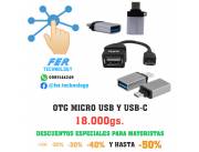 OTG MICRO USB Y USB-C A USB HEMBRA