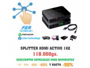 SPLITTER HDMI 1X2 ACTIVO