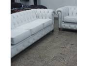 Fabricacion de sofas chesterfield en cuero vacuno